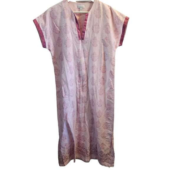 Charter Club Intimates Womens Pink Paisley Patterned Caftan Nightgown Size S - Picture 1 of 6